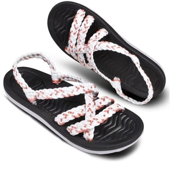 Walkuu Women's Crochet Summer Essentials Lightweight Slingback Sandals Size 11 - Picture 9 of 9